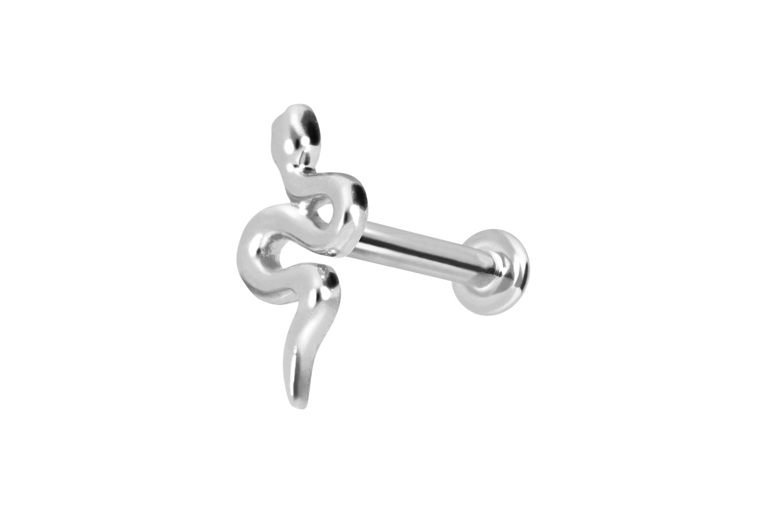 14 Karat Gold Labret Piercing mit Push Fit SCHLANGE